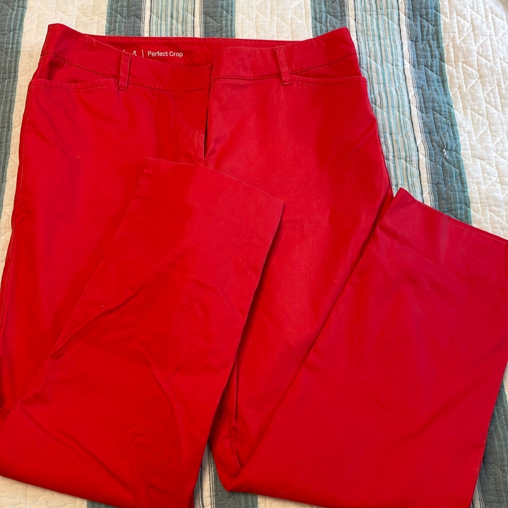 Talbots Red Ankle Cropped Pants